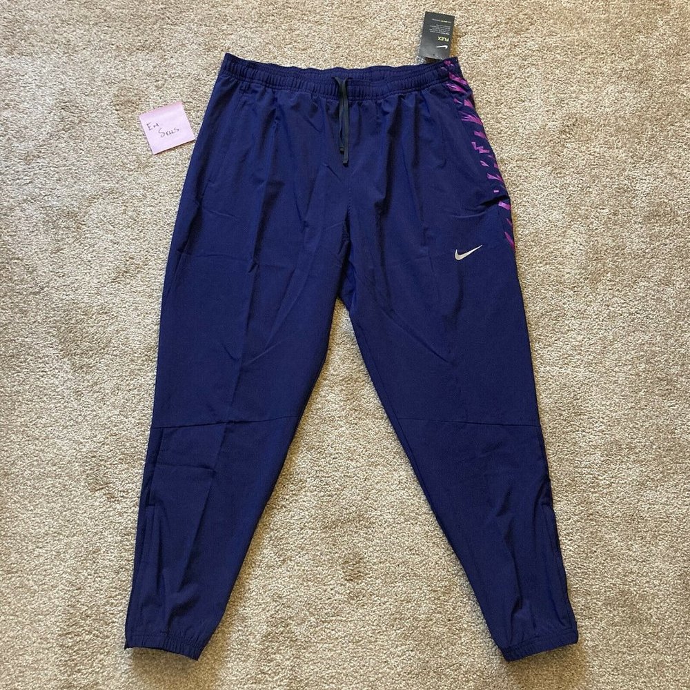 Nike Men’s Swift Flex Dri Fit XL Running Gym Pants Navy Purple CJ5362-521 NEW